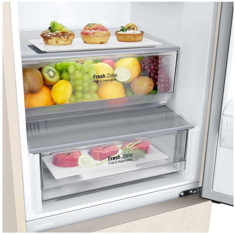 Холодильник LG GC-B459AEMW 2-хкамерн. бежевый инвертер — миниатюра 8