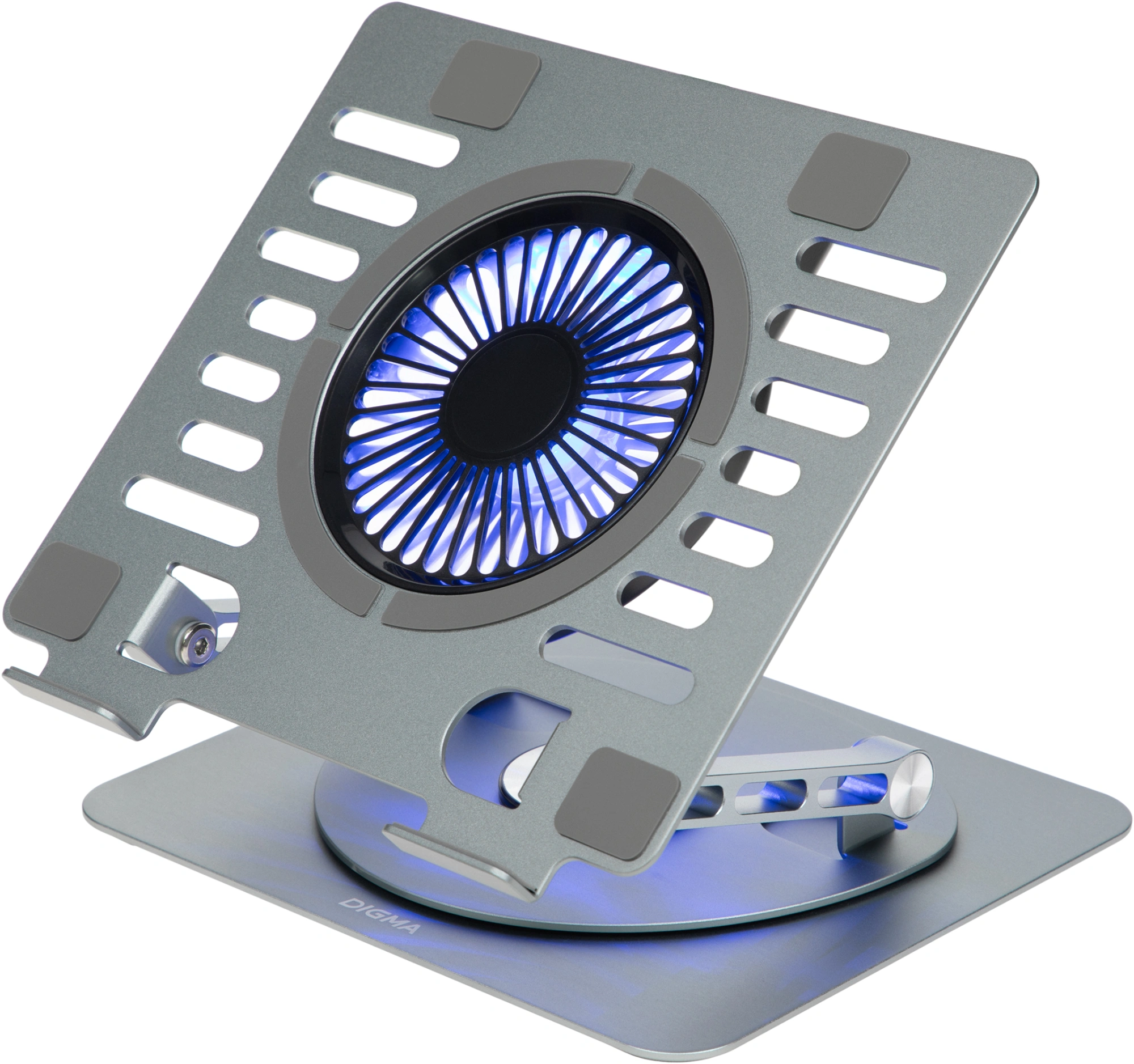 Подставка для ноутбука Digma D-NCP170-1xRGB110-360 17" 240x230x50мм 28дБ 2xUSB 1x 110ммFAN 940г Fan-control алюминий серый — миниатюра 7