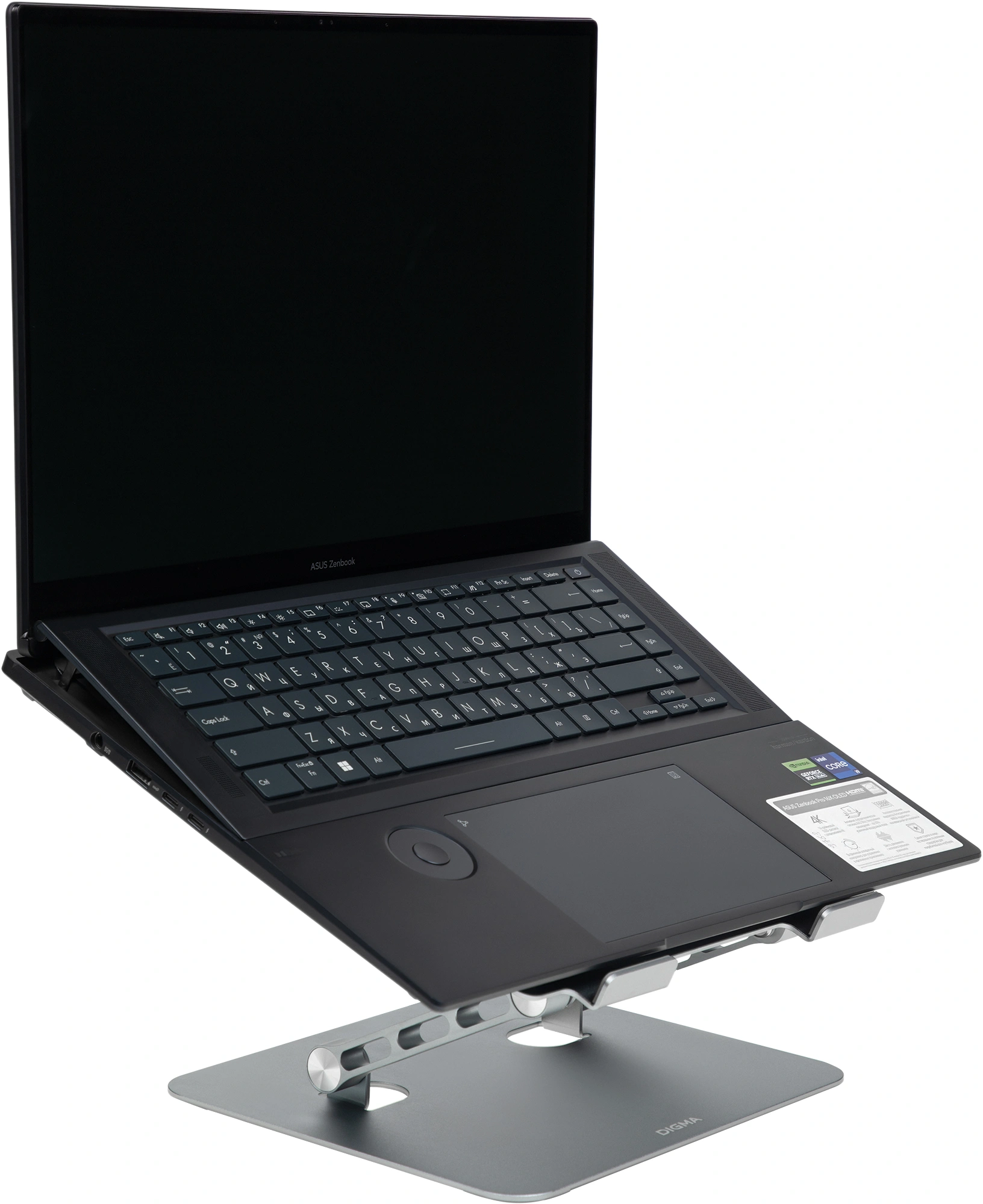 Подставка для ноутбука Digma D-NS100 17" 240x220x50мм 608г алюминий серый — миниатюра 6