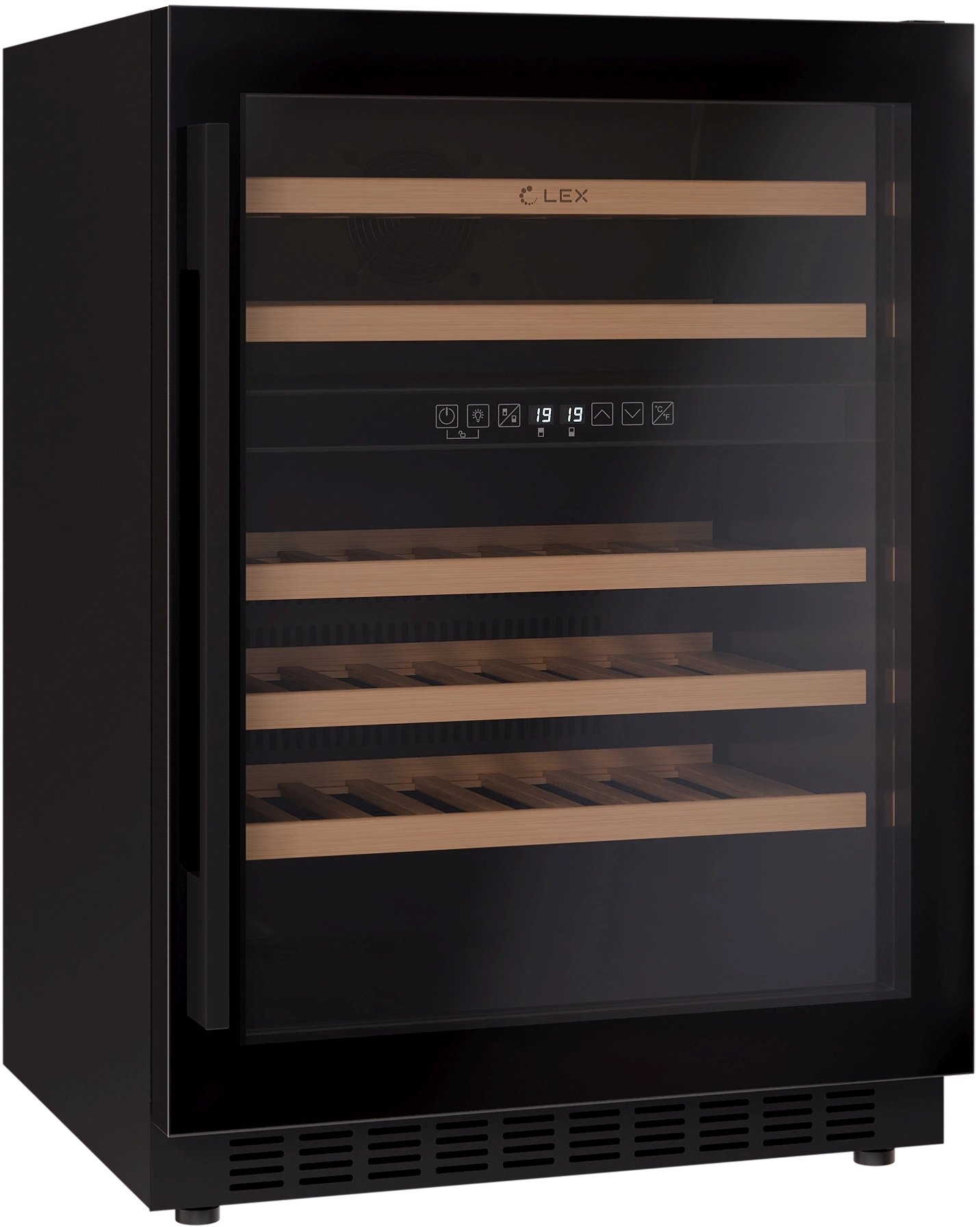 Винный шкаф Lex LWD6046BL dual zone 1-нокамерн. черный — миниатюра 6