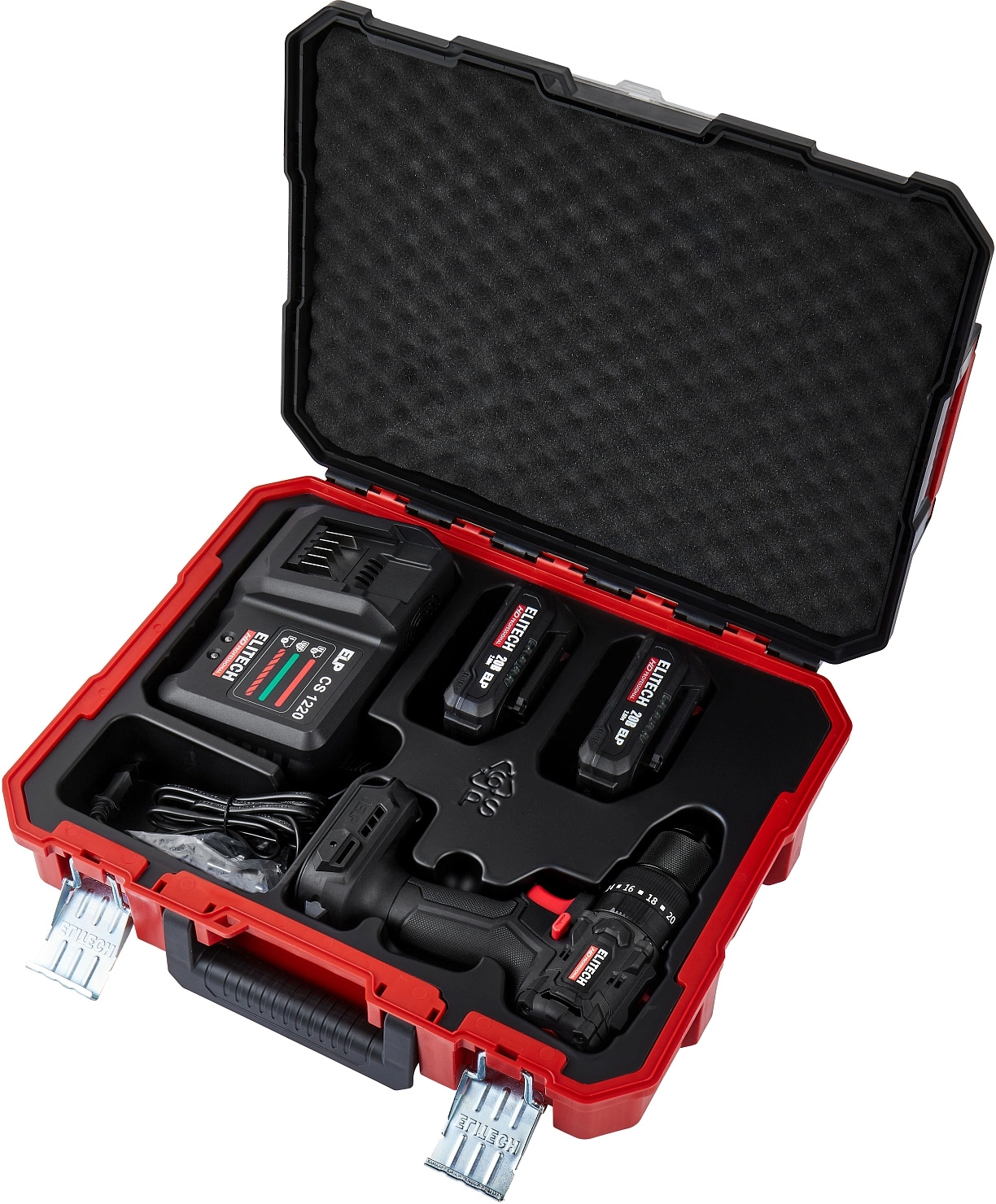 Дрель-шуруповерт Elitech CD 20ISL2 (E2201.041.01) 40Вт аккум. патрон:быстрозажимной (кейс в комплекте) (205722) — миниатюра 9