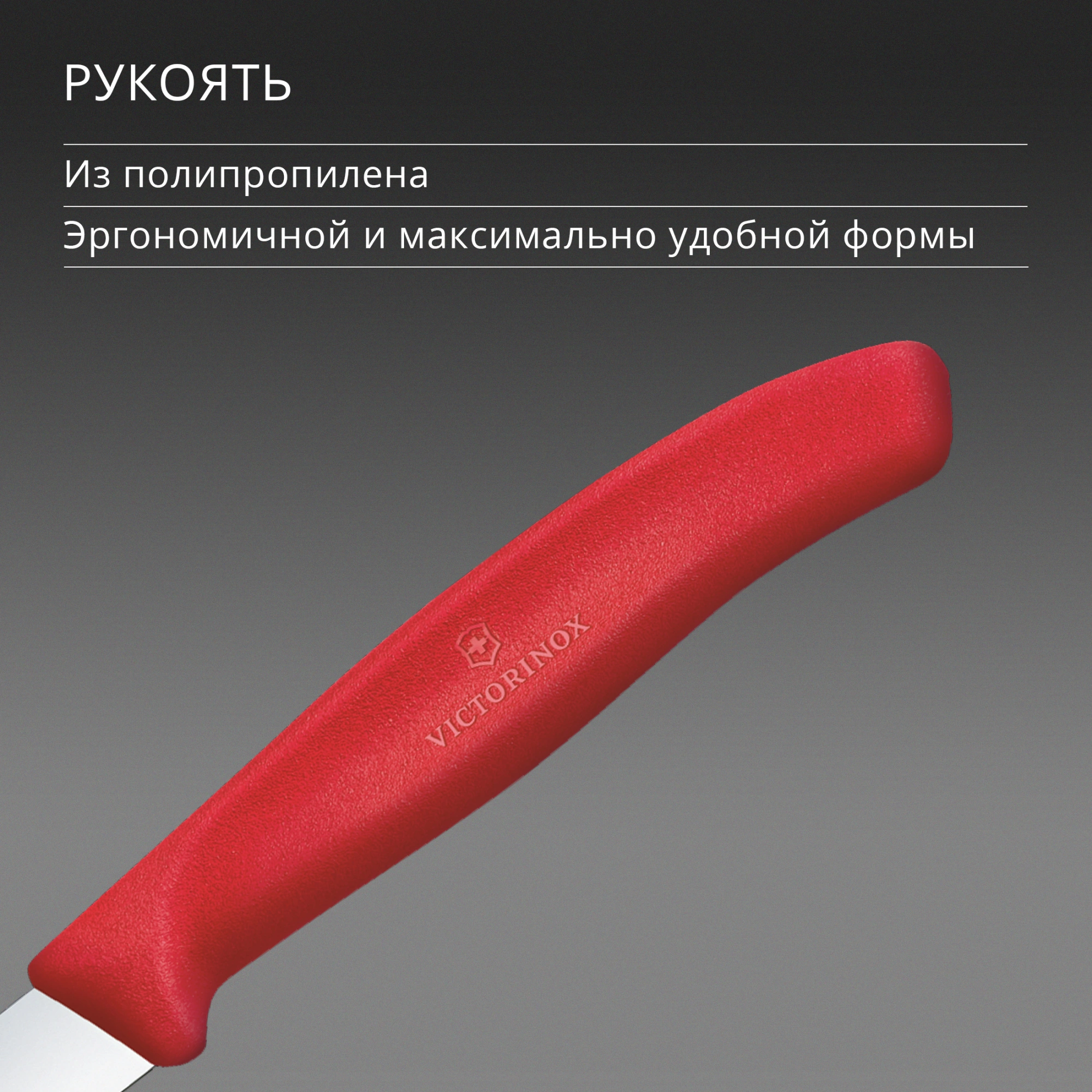 Нож кухонный Victorinox Swiss Classic 6.7401.C1 стальной разделочный для чистки овощей и фруктов лезв.80мм прямая заточка красный — миниатюра 5