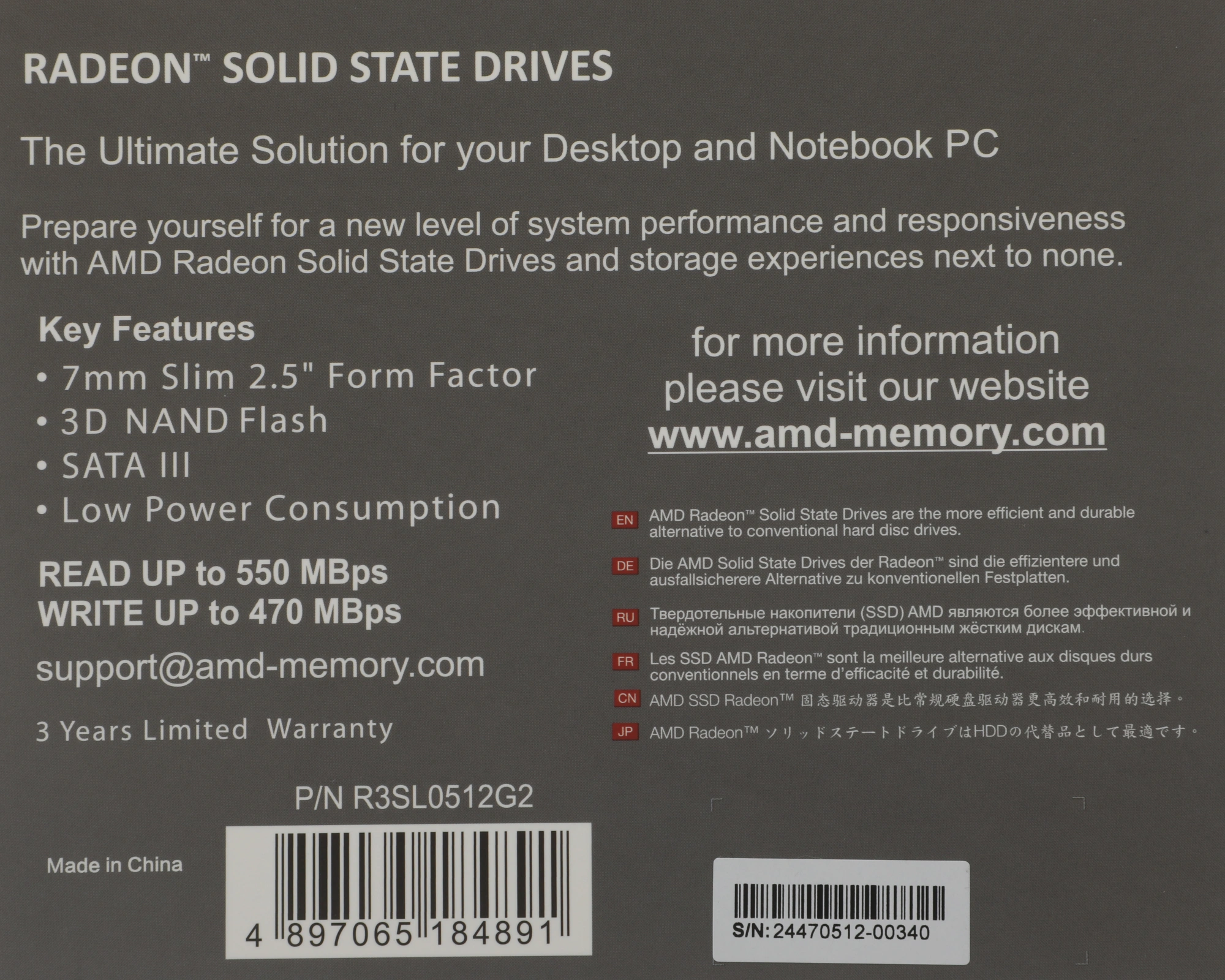 Накопитель SSD AMD SATA-III 512GB R3SL0512G2 Radeon R3 2.5" — миниатюра 6