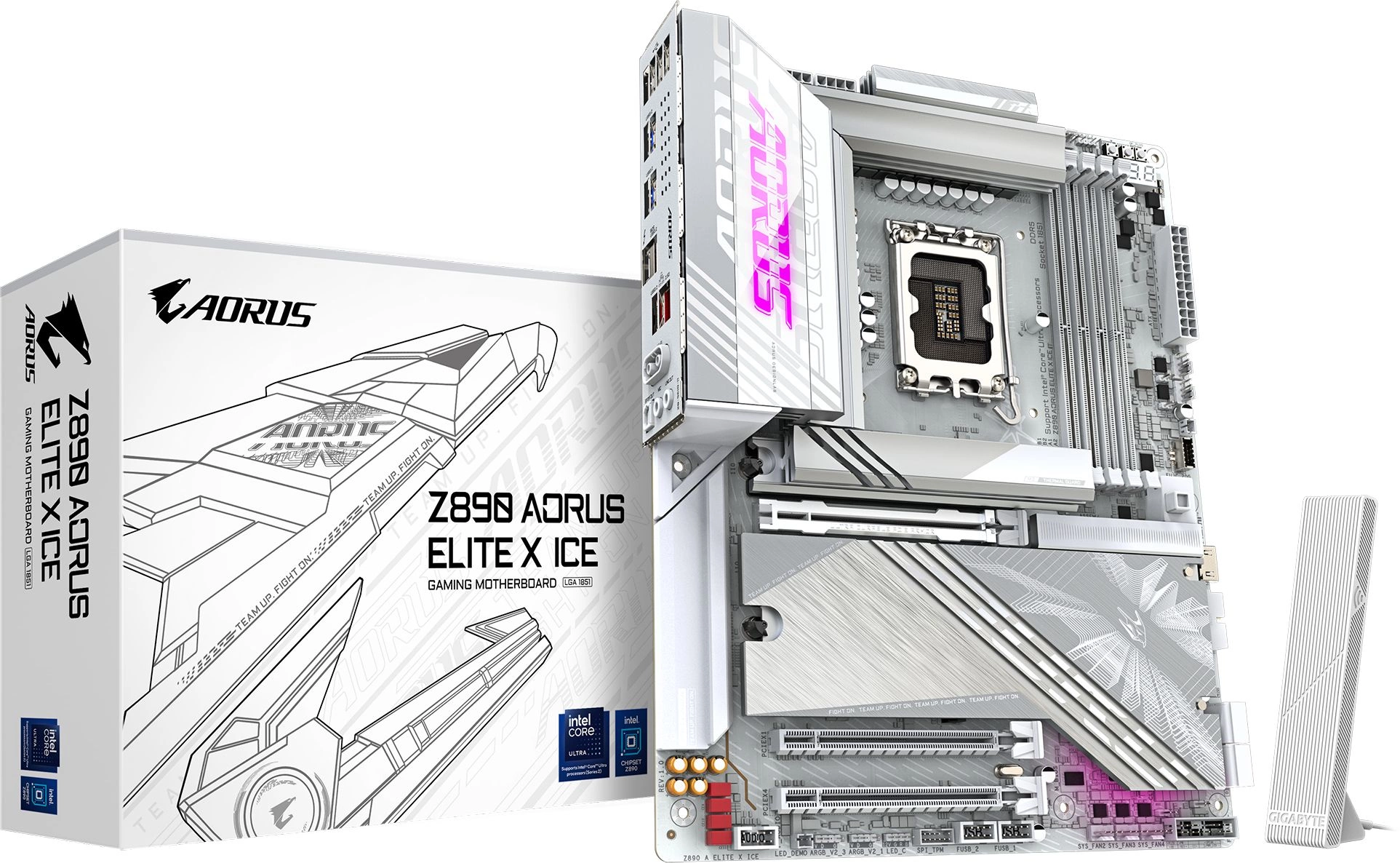 Материнская плата Gigabyte Z890 AORUS ELITE X ICE Soc-1851 Intel Z890 4xDDR5 ATX AC`97 8ch(7.1) 2.5Gg RAID — миниатюра 3