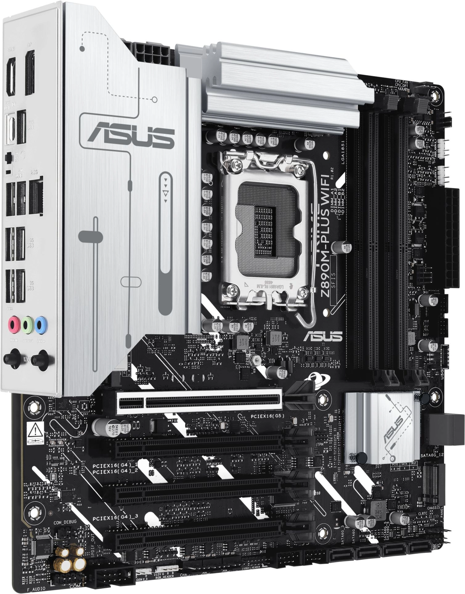 Материнская плата Asus PRIME Z890M-PLUS WIFI Soc-1851 Intel Z890 4xDDR5 mATX AC`97 8ch(7.1) 2.5Gg RAID+HDMI+DP — миниатюра 6