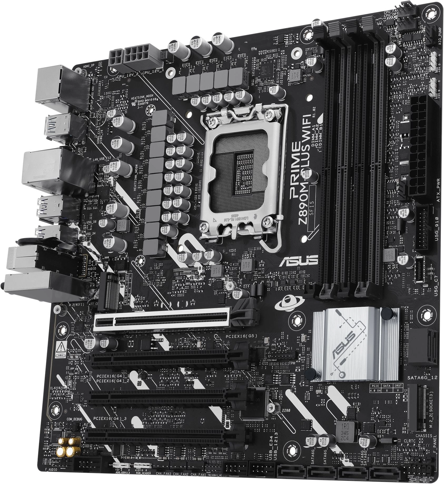 Материнская плата Asus PRIME Z890M-PLUS WIFI Soc-1851 Intel Z890 4xDDR5 mATX AC`97 8ch(7.1) 2.5Gg RAID+HDMI+DP — миниатюра 9