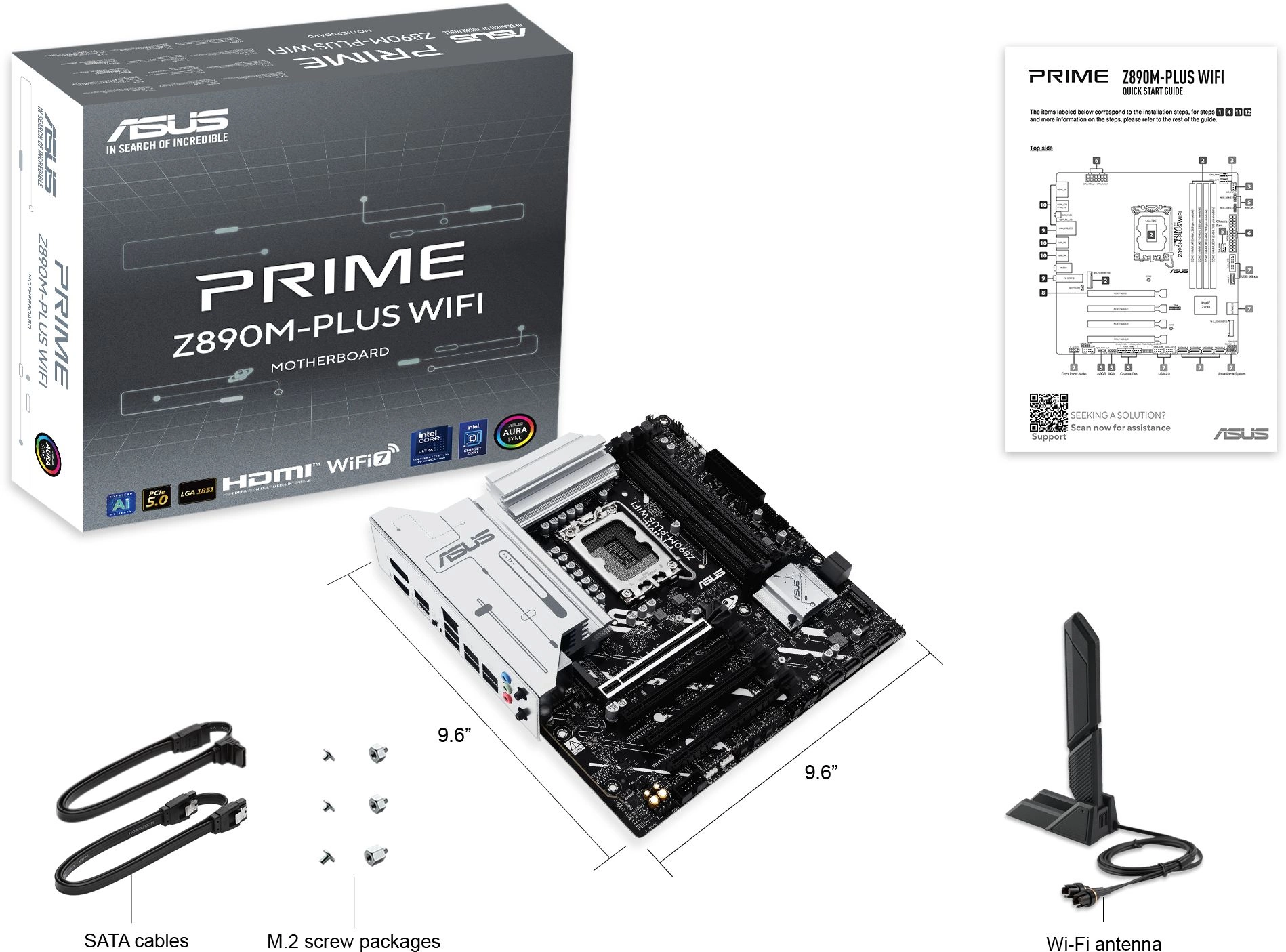 Материнская плата Asus PRIME Z890M-PLUS WIFI Soc-1851 Intel Z890 4xDDR5 mATX AC`97 8ch(7.1) 2.5Gg RAID+HDMI+DP — миниатюра 14