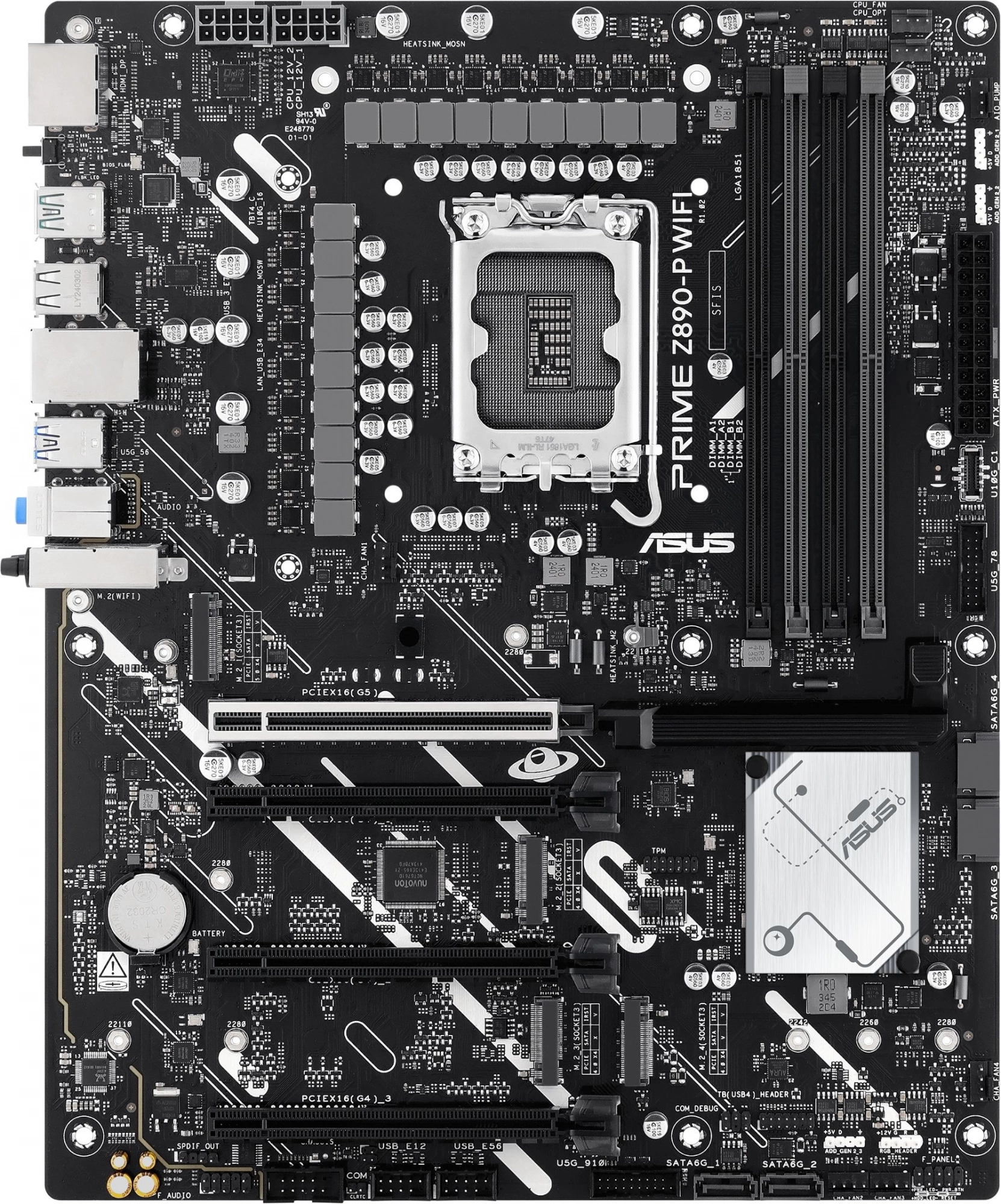 Материнская плата Asus PRIME Z890-P WIFI Soc-1851 Intel Z890 4xDDR5 ATX AC`97 8ch(7.1) 2.5Gg RAID+HDMI+DP — миниатюра 8