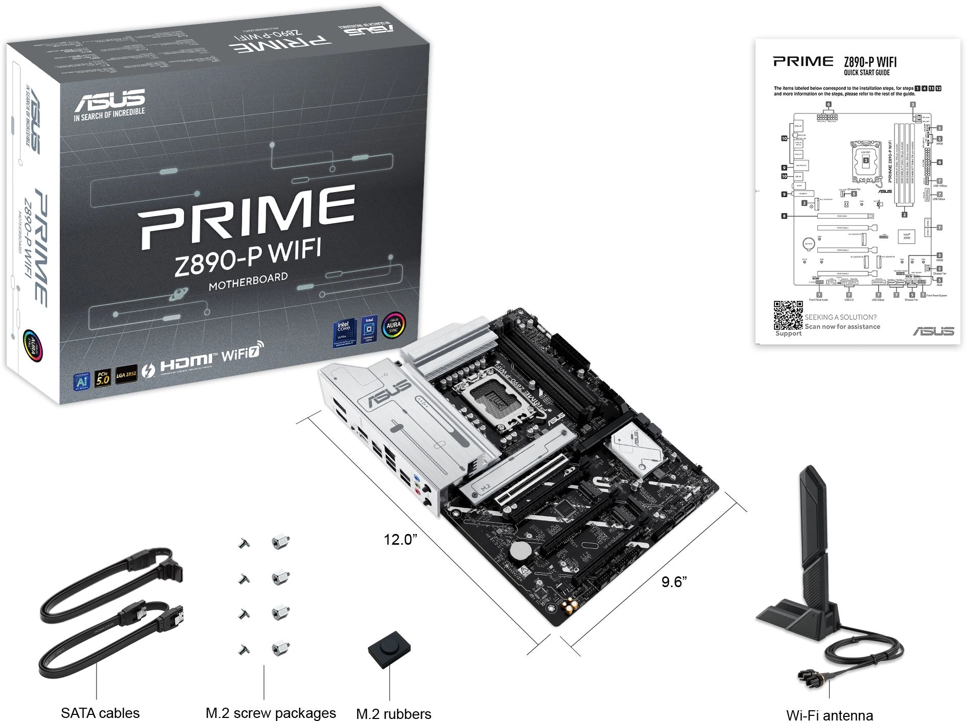 Материнская плата Asus PRIME Z890-P WIFI Soc-1851 Intel Z890 4xDDR5 ATX AC`97 8ch(7.1) 2.5Gg RAID+HDMI+DP — миниатюра 13