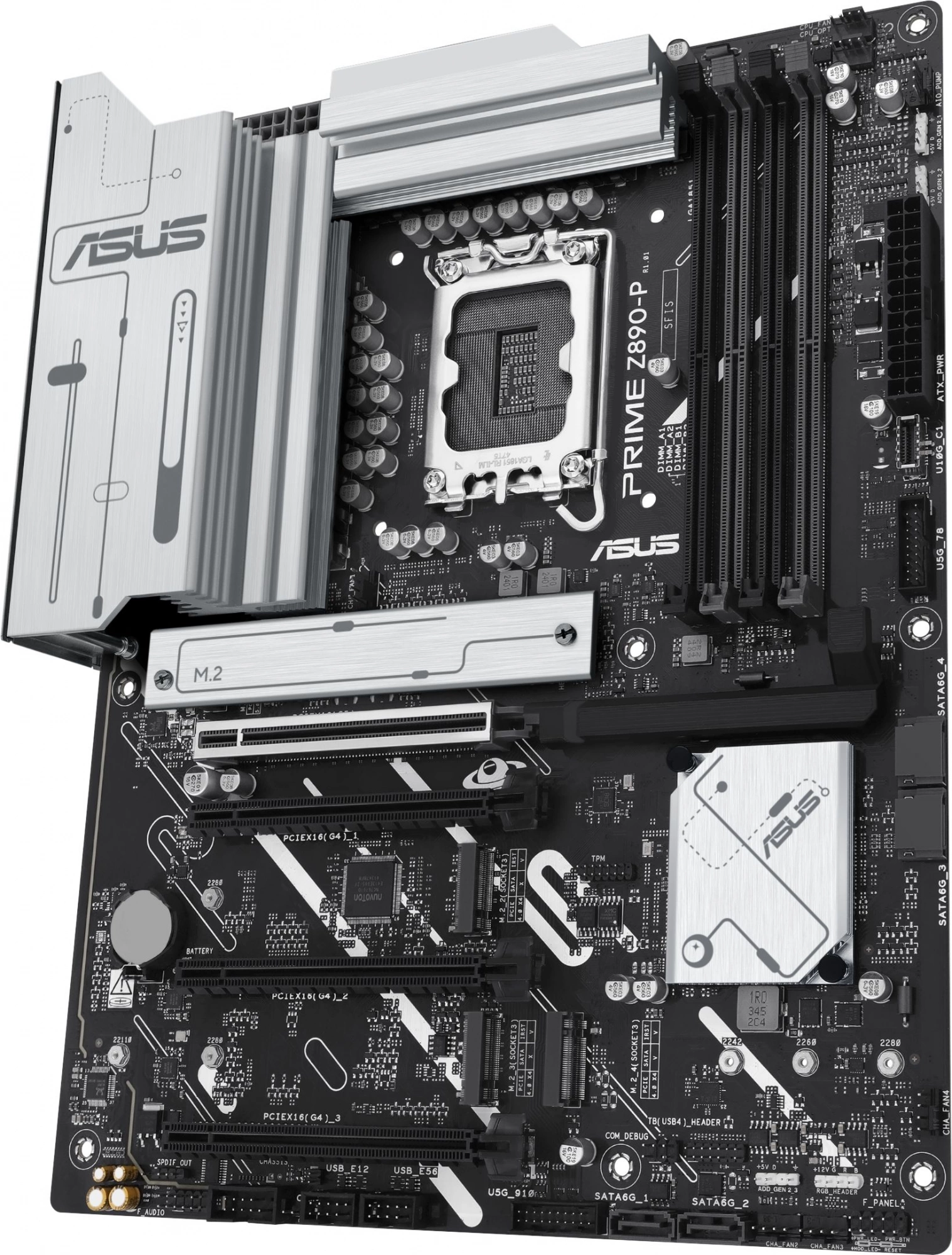 Материнская плата Asus PRIME Z890-P Soc-1851 Intel Z890 4xDDR5 ATX AC`97 8ch(7.1) 2.5Gg RAID+HDMI+DP — миниатюра 4