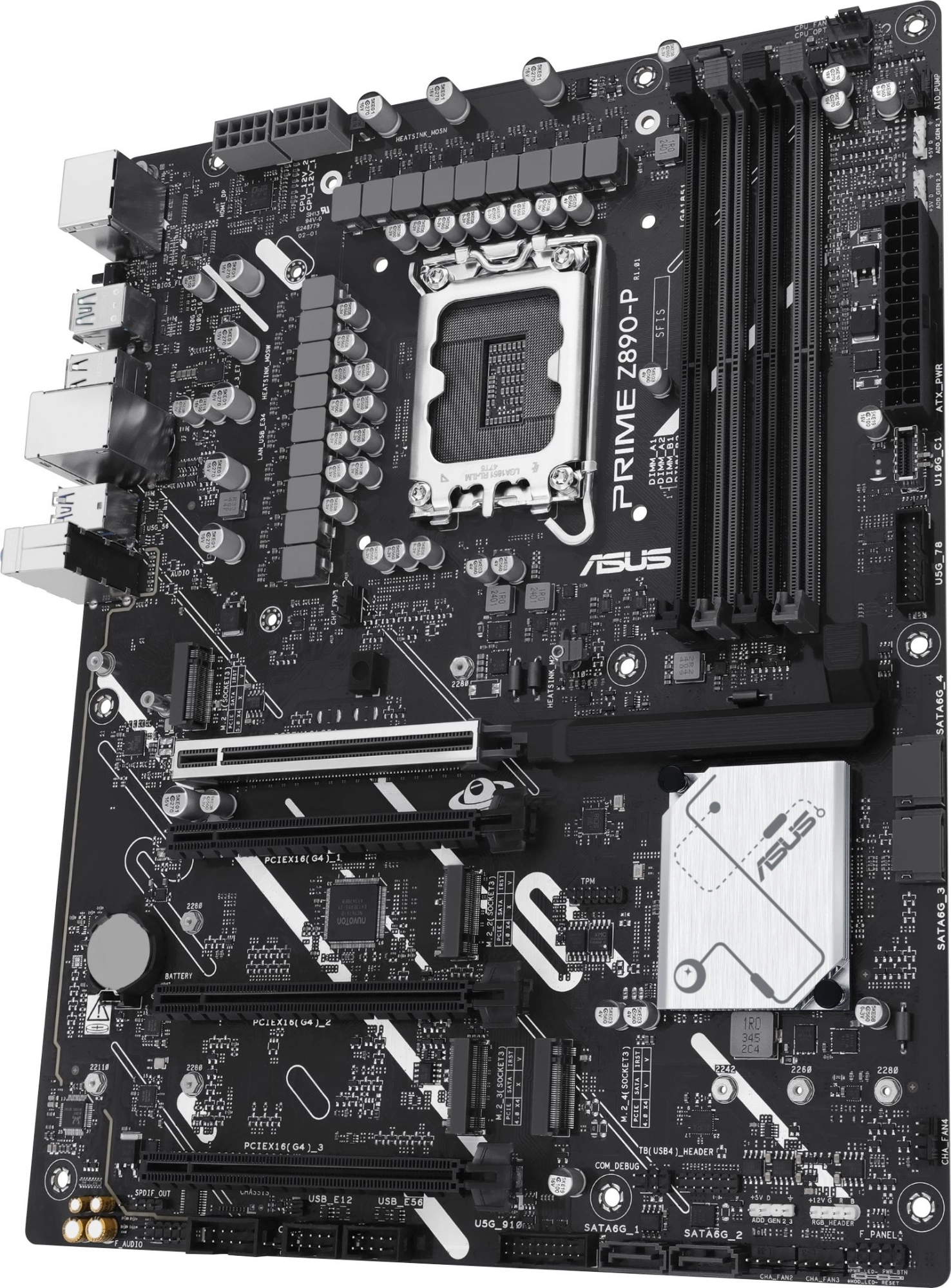 Материнская плата Asus PRIME Z890-P Soc-1851 Intel Z890 4xDDR5 ATX AC`97 8ch(7.1) 2.5Gg RAID+HDMI+DP — миниатюра 9