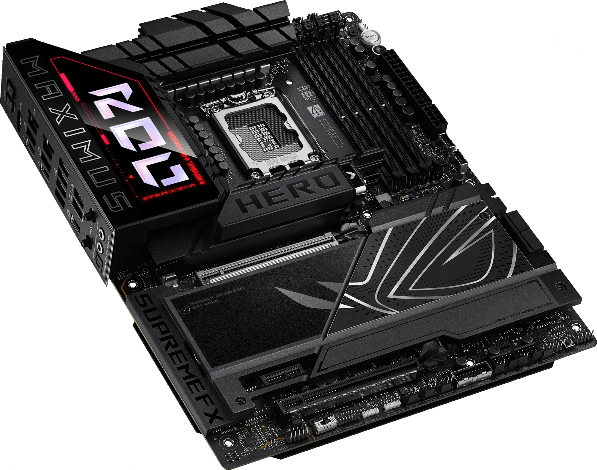 Материнская плата Asus ROG MAXIMUS Z890 HERO Soc-1851 Intel Z890 4xDDR5 ATX AC`97 8ch(7.1) 5Gigabit + 2.5Gigabit Ethernet RAID+HDMI — миниатюра 2