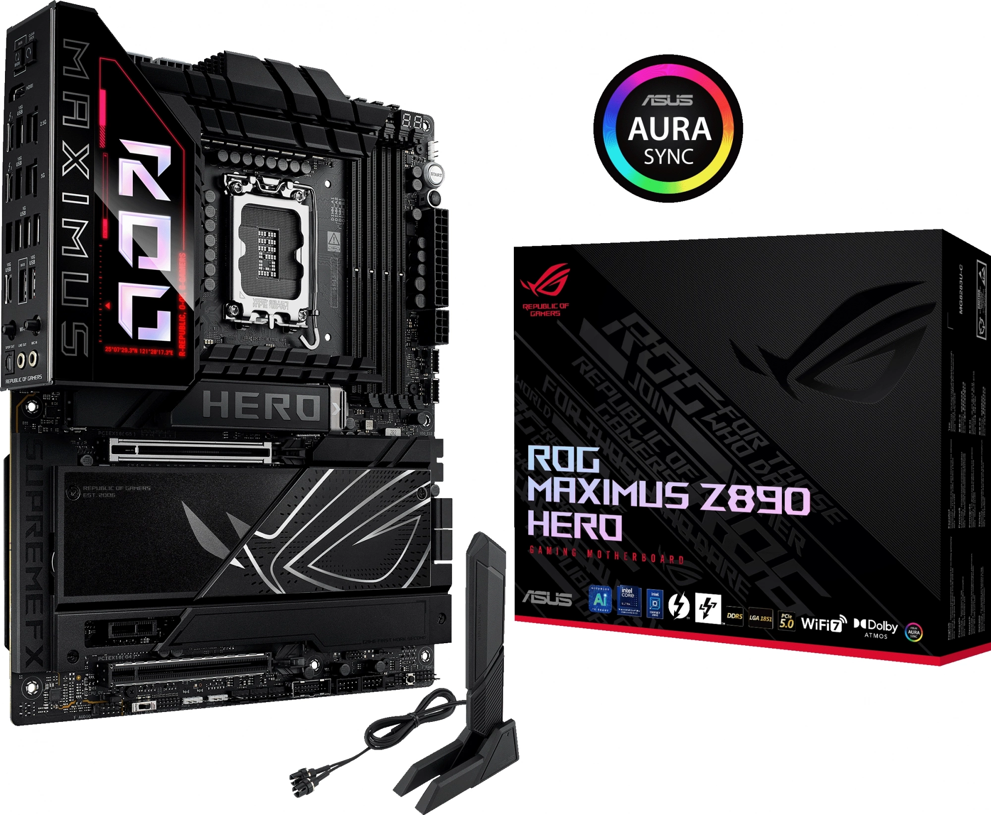 Материнская плата Asus ROG MAXIMUS Z890 HERO Soc-1851 Intel Z890 4xDDR5 ATX AC`97 8ch(7.1) 5Gigabit + 2.5Gigabit Ethernet RAID+HDMI — миниатюра 12