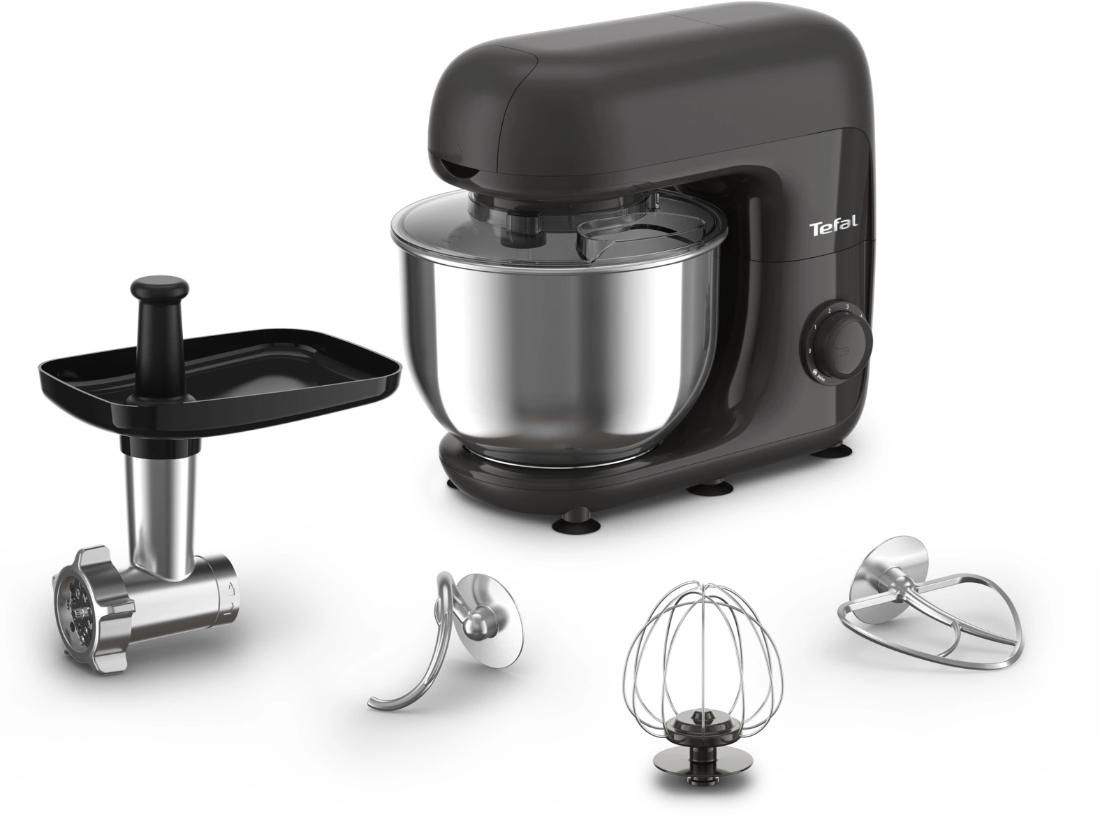 Кухонная машина Tefal Bake Essential QB161H38 планетар.вращ. 800Вт черный/серебристый — миниатюра 9