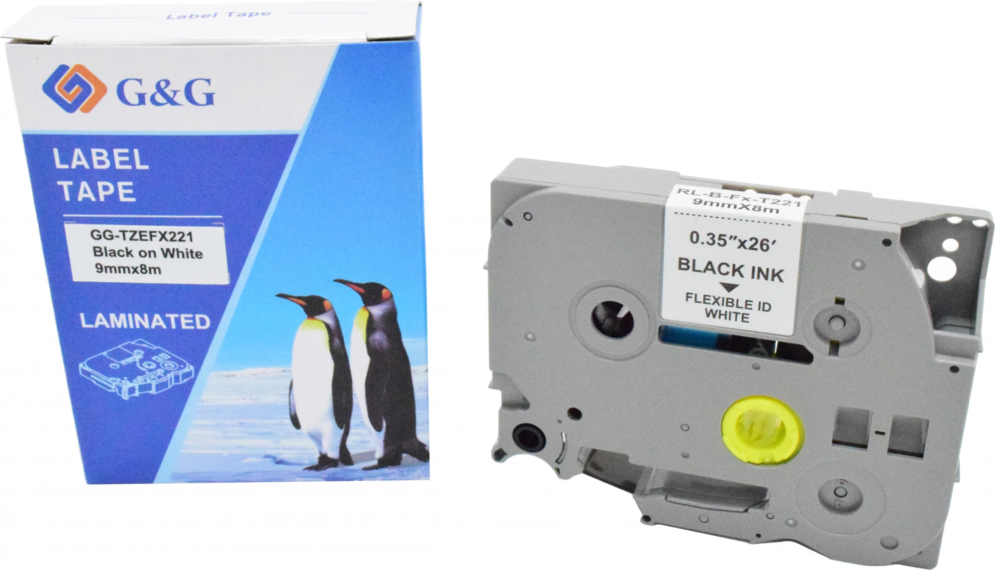 Картридж ленточный G&G GG-TZEFX221 черный на белом 9x8 для Brother 1010/1280/1280VP/2700VP — фото 1