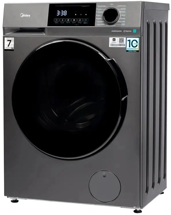 Стиральная машина Midea MFC3712BSW40/S класс: A загр.фронтальная макс.:7кг темно-серебристый инвертор — миниатюра 2