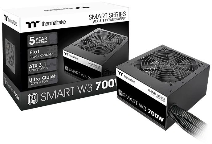 Блок питания Thermaltake ATX 700W Smart W3 Gen.5 80+ white (20+4pin) APFC 120mm fan 4xSATA RTL — миниатюра 6