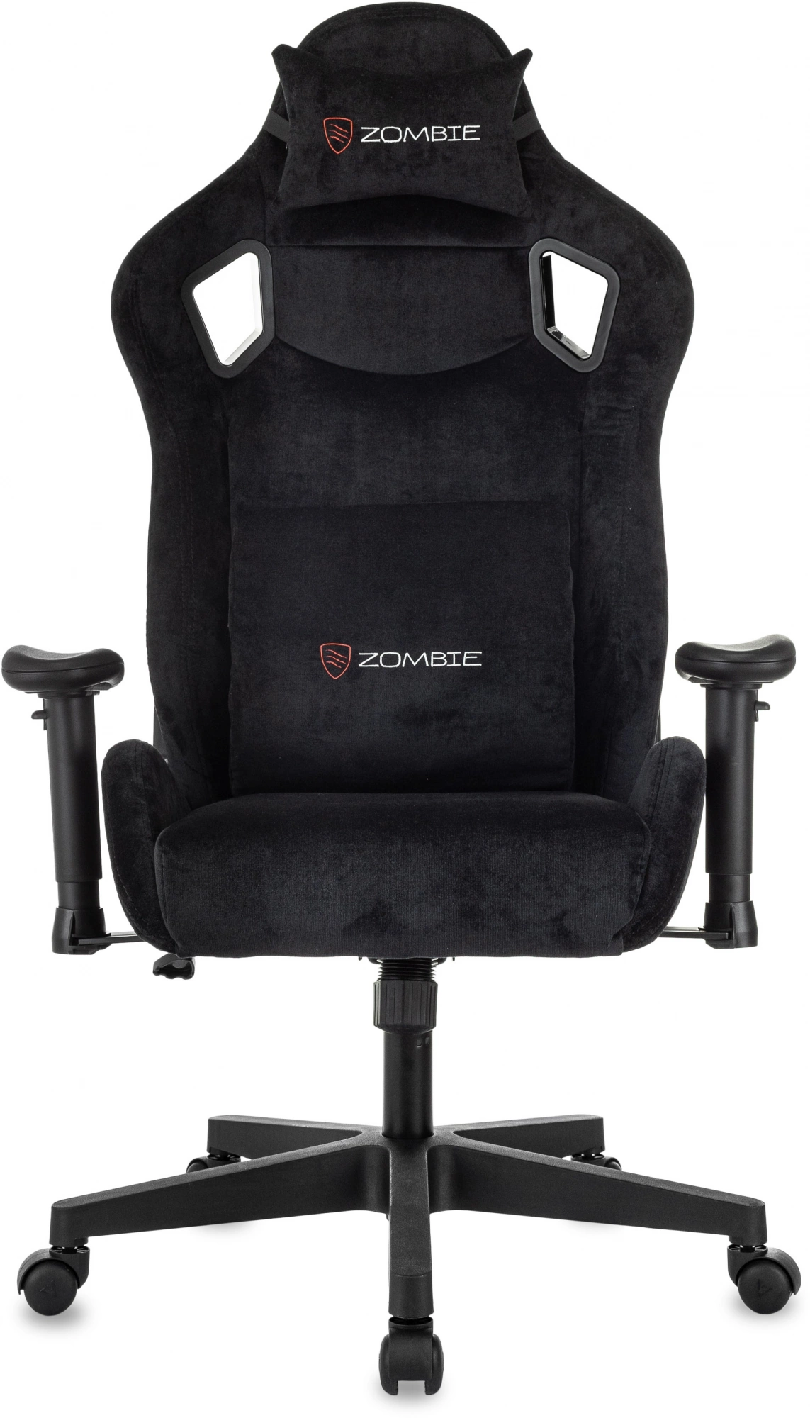 Кресло игровое Zombie Ghost Fabric черный Light-20 с подголов. крестов. пластик — миниатюра 2