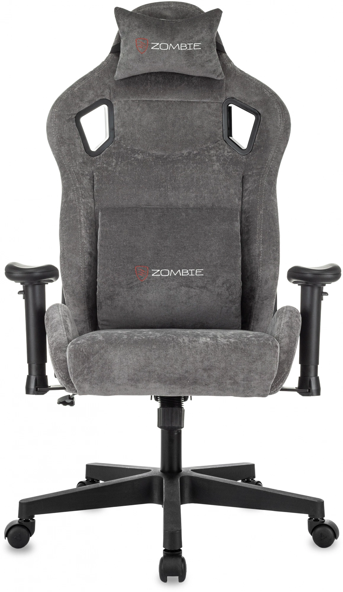 Кресло игровое Zombie Ghost Fabric серый Light-19 с подголов. крестов. пластик — миниатюра 2