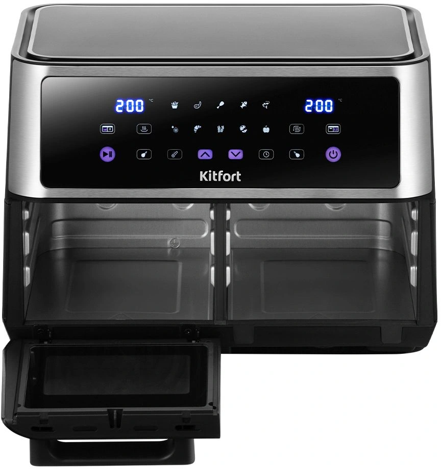 Аэрогриль Kitfort КТ-2256 11л 2850Вт черный/серебристый — миниатюра 5