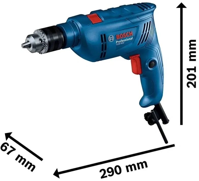 Дрель-шуруповерт Bosch GSB 600 600Вт патрон:ключев. (06011A0320) — миниатюра 7