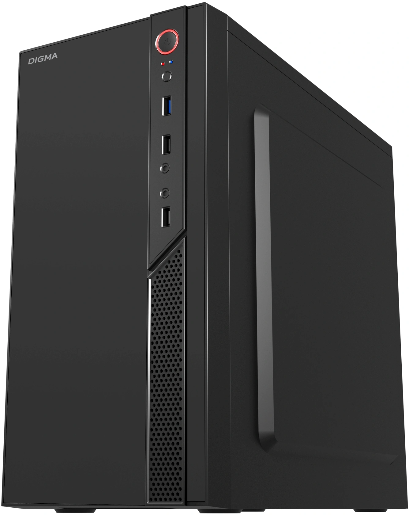 Корпус Digma DCC-MN306 черный без БП mATX 1x80mm 1x92mm 2x120mm 2xUSB2.0 1xUSB3.0 audio — миниатюра 3