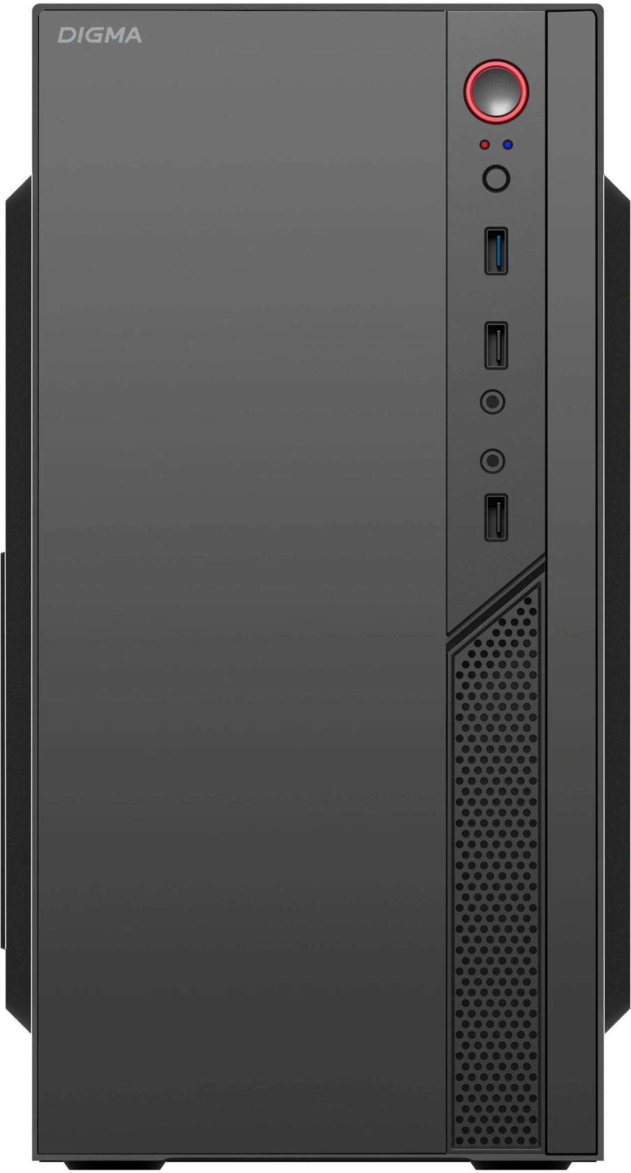 Корпус Digma DCC-MN306 черный без БП mATX 1x80mm 1x92mm 2x120mm 2xUSB2.0 1xUSB3.0 audio — миниатюра 4