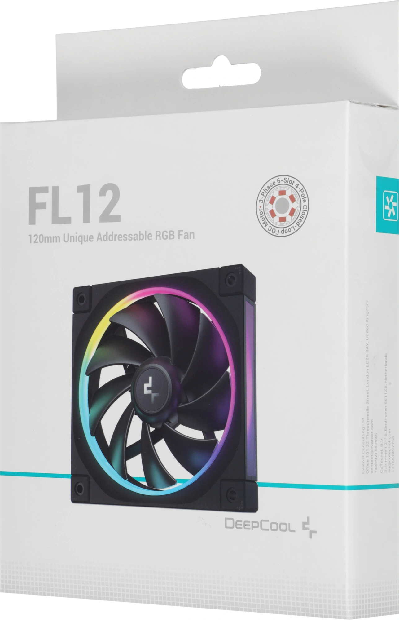 Вентилятор для корпуса Deepcool FL12 ARGB 120х120x25 черный 4-pin 32дБ (R-FL12-BKAPN1-G) Ret — миниатюра 3