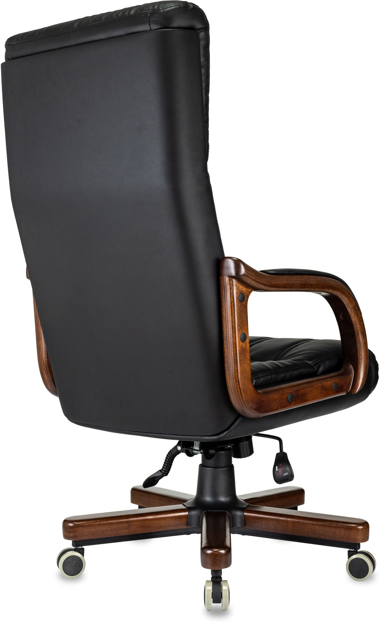 Кресло руководителя Бюрократ T-9932Walnut черный экокожа крестов. металл/дерево — миниатюра 5