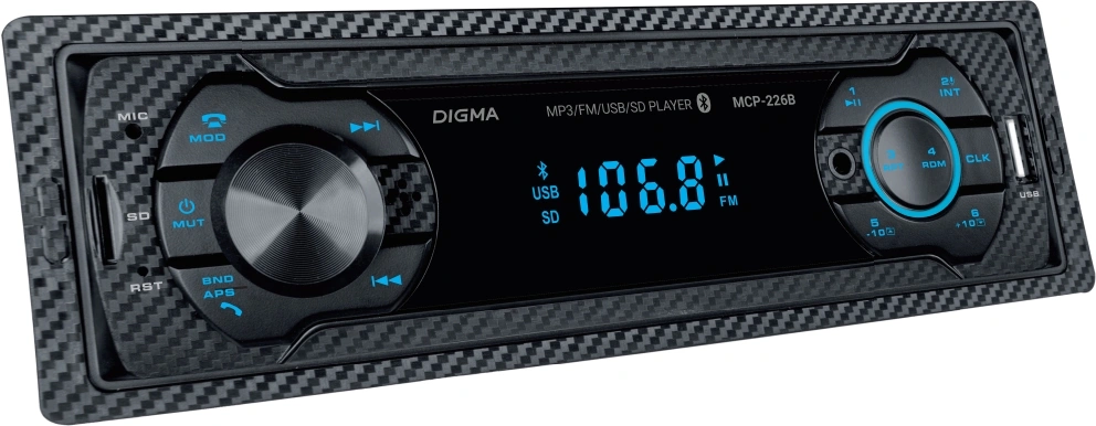 Автомагнитола Digma MCP-226B 1DIN 4x45Вт 2 — миниатюра 2
