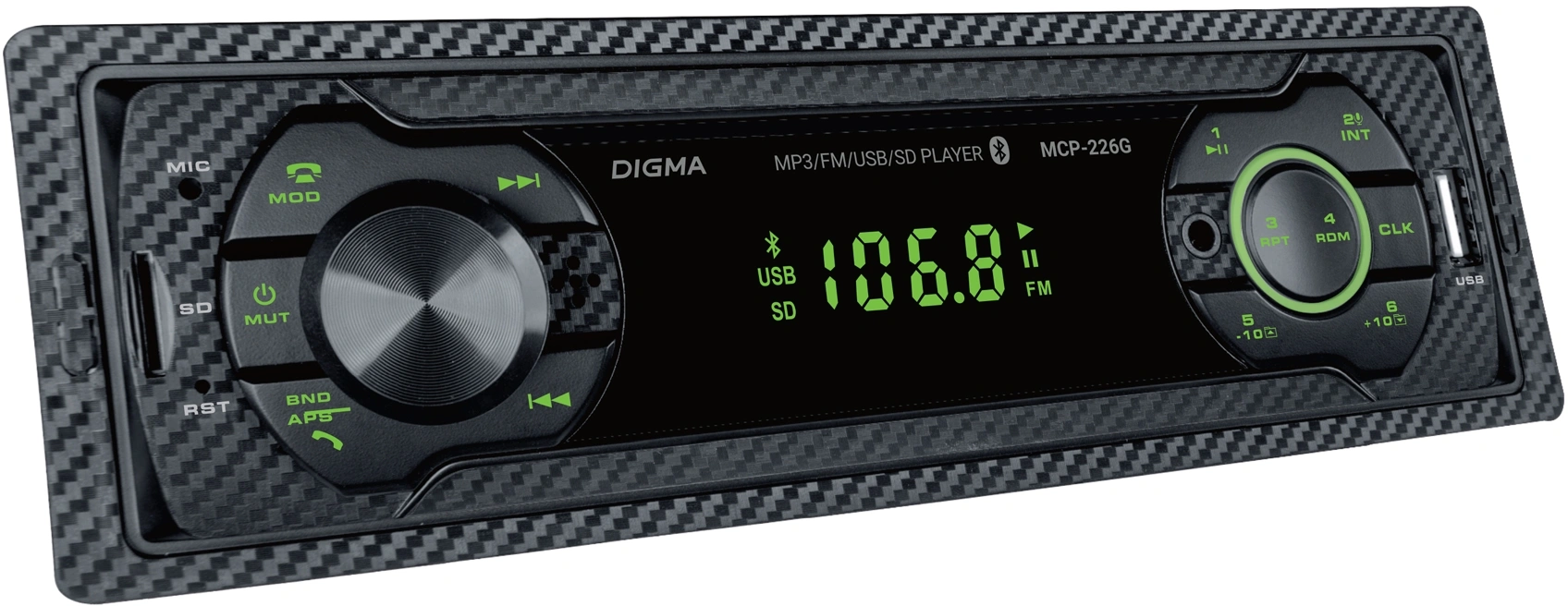 Автомагнитола Digma MCP-226G 1DIN 4x45Вт 2 — миниатюра 2