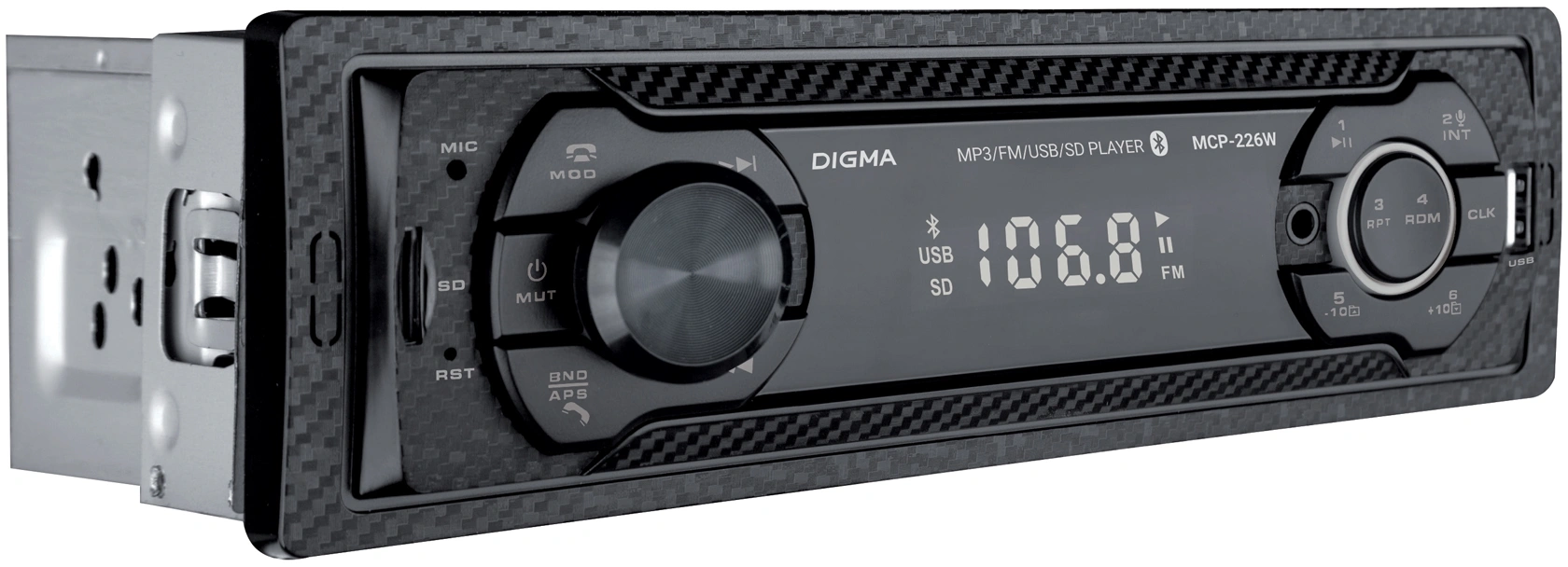 Автомагнитола Digma MCP-226W 1DIN 4x45Вт 2 — миниатюра 3