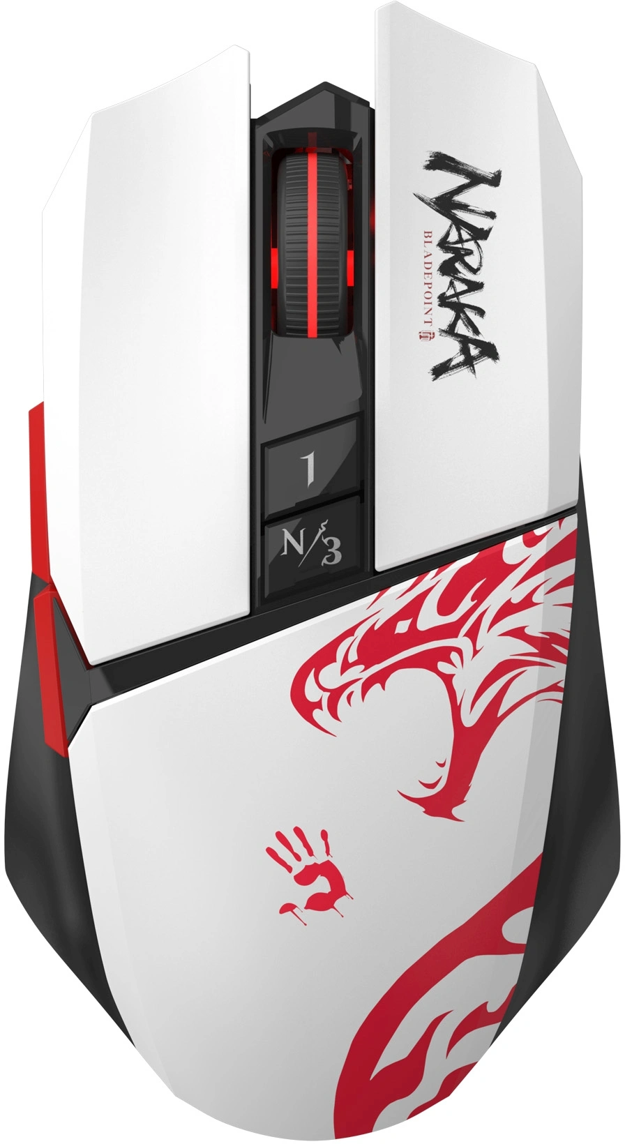 Мышь A4Tech Bloody R36 Ultra белый/черный/красный оптическая 12000dpi беспров. USB 7but (R36 ULTRA NARAKA USB)