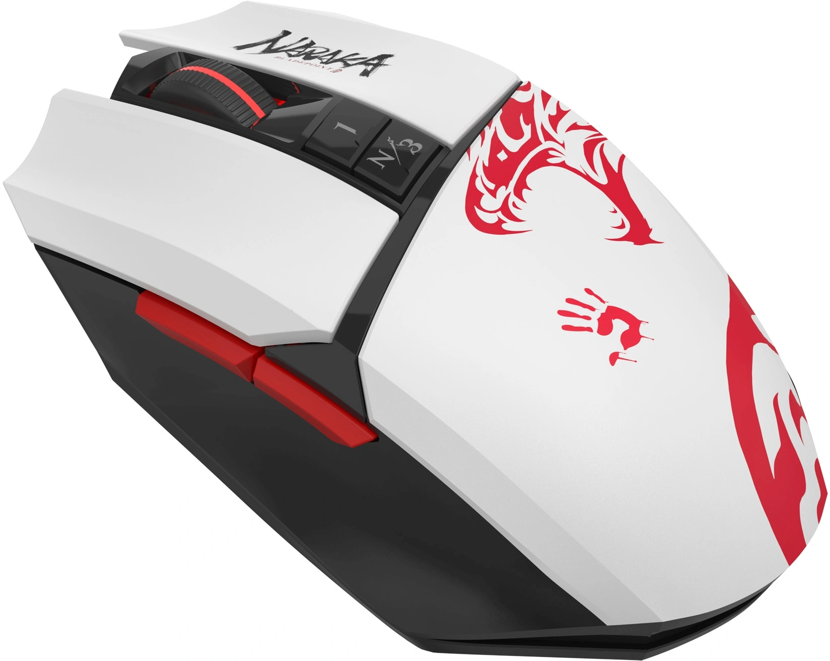 Мышь A4Tech Bloody R36 Ultra белый/черный/красный оптическая 12000dpi беспров. USB 7but (R36 ULTRA NARAKA USB) — миниатюра 7