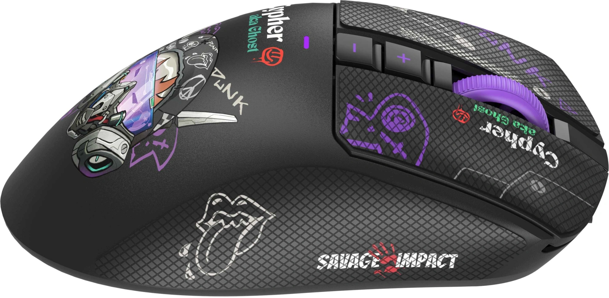 Мышь A4Tech Bloody R73 Pro черный/рисунок оптическая 26000dpi беспров. USB/USB-C 7but (R73 PRO CYPHER GHOST) — миниатюра 19