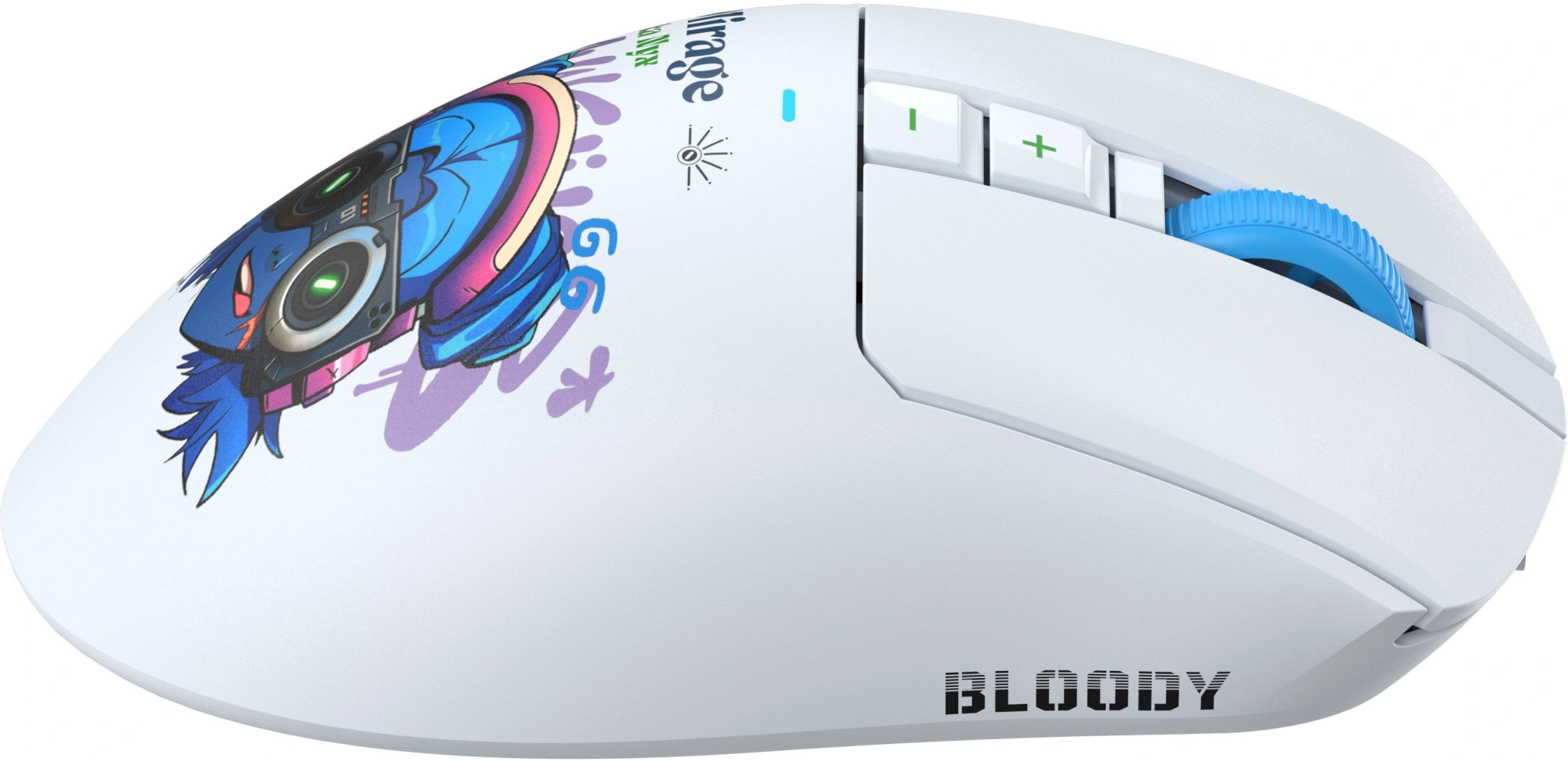 Мышь A4Tech Bloody R73 Pro белый/рисунок оптическая 26000dpi беспров. USB/USB-C 7but (R73 PRO NYX MIRAGE) — миниатюра 6
