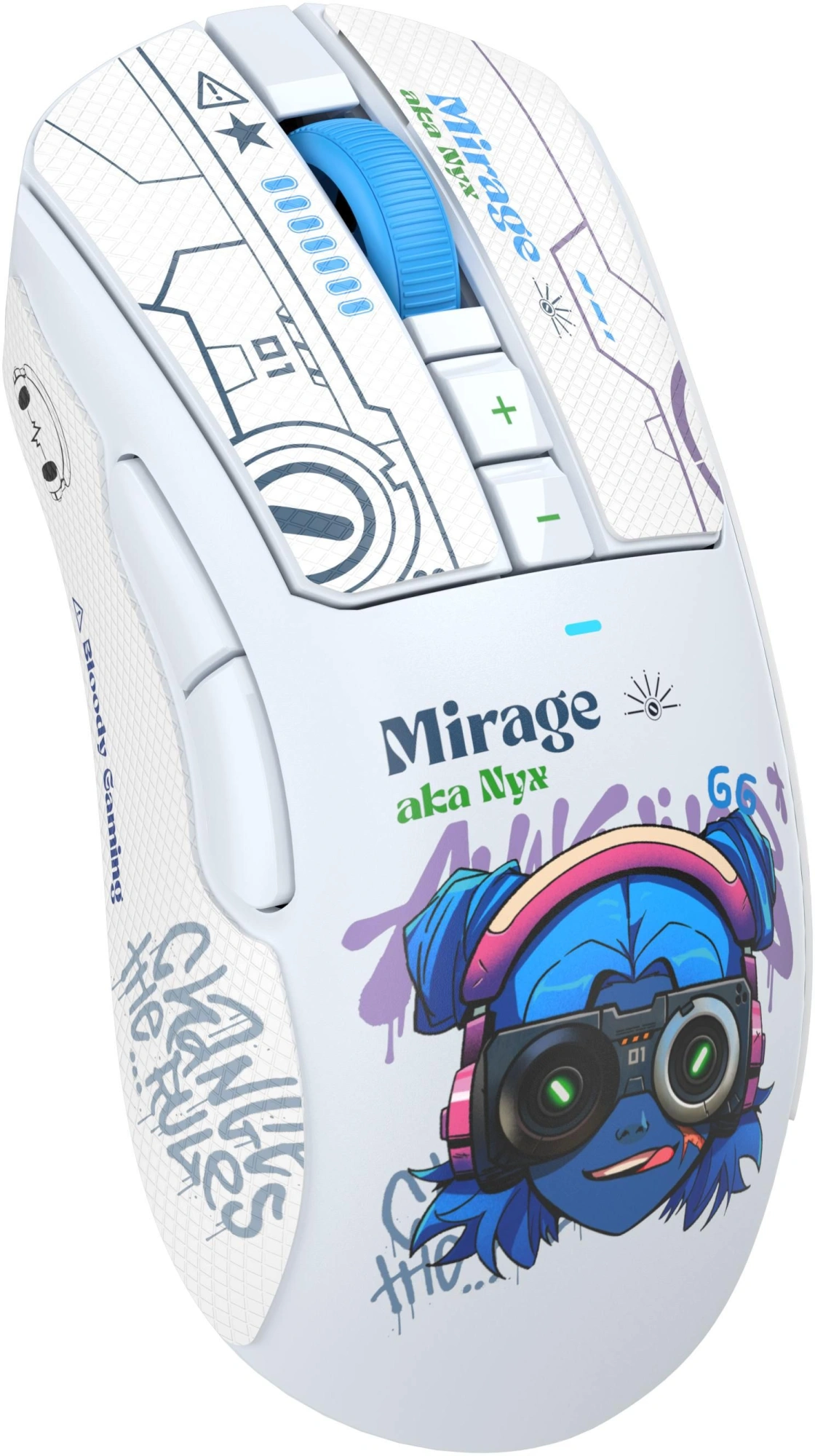 Мышь A4Tech Bloody R73 Pro белый/рисунок оптическая 26000dpi беспров. USB/USB-C 7but (R73 PRO NYX MIRAGE) — миниатюра 20