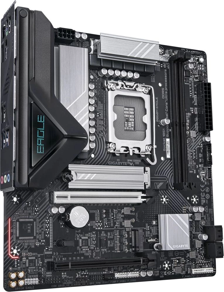 Материнская плата Gigabyte B860M EAGLE Soc-1851 Intel B860 2xDDR5 mATX AC`97 8ch(7.1) 2.5Gg RAID+HDMI+DP — миниатюра 2
