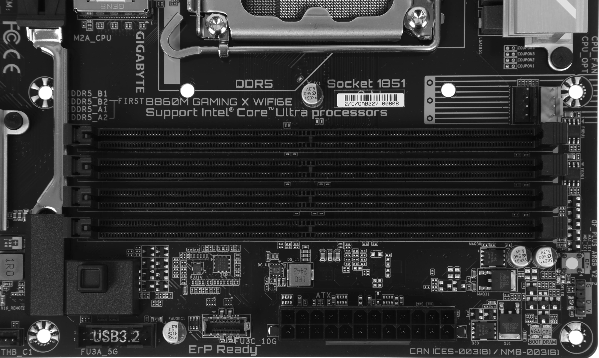Материнская плата Gigabyte B860M GAMING X WIFI6E Soc-1851 Intel B860 4xDDR5 mATX AC`97 8ch(7.1) 2.5Gg RAID+HDMI+DP — миниатюра 5