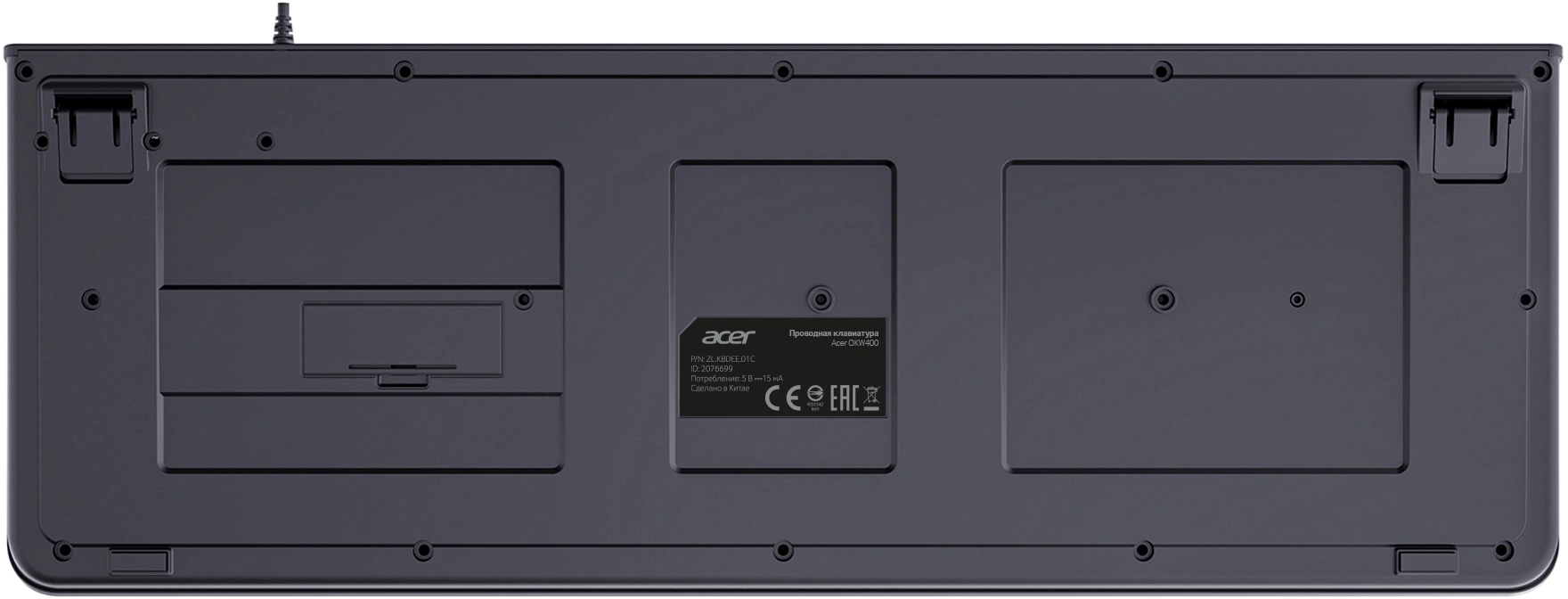 Клавиатура Acer OKW400 черный USB (ZL.KBDEE.01C) кабель 1.8м — миниатюра 2