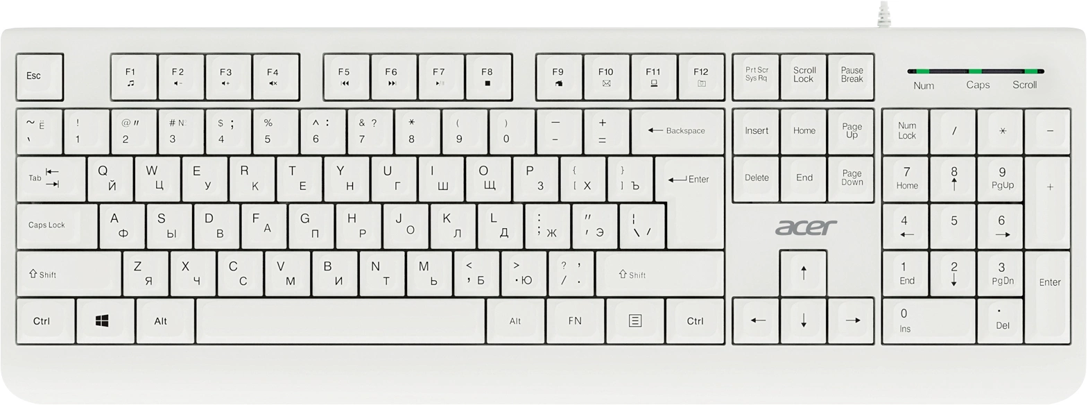Клавиатура + мышь Acer OCC400 клав:белый мышь:белый USB (ZL.ACCCC.014) — миниатюра 2