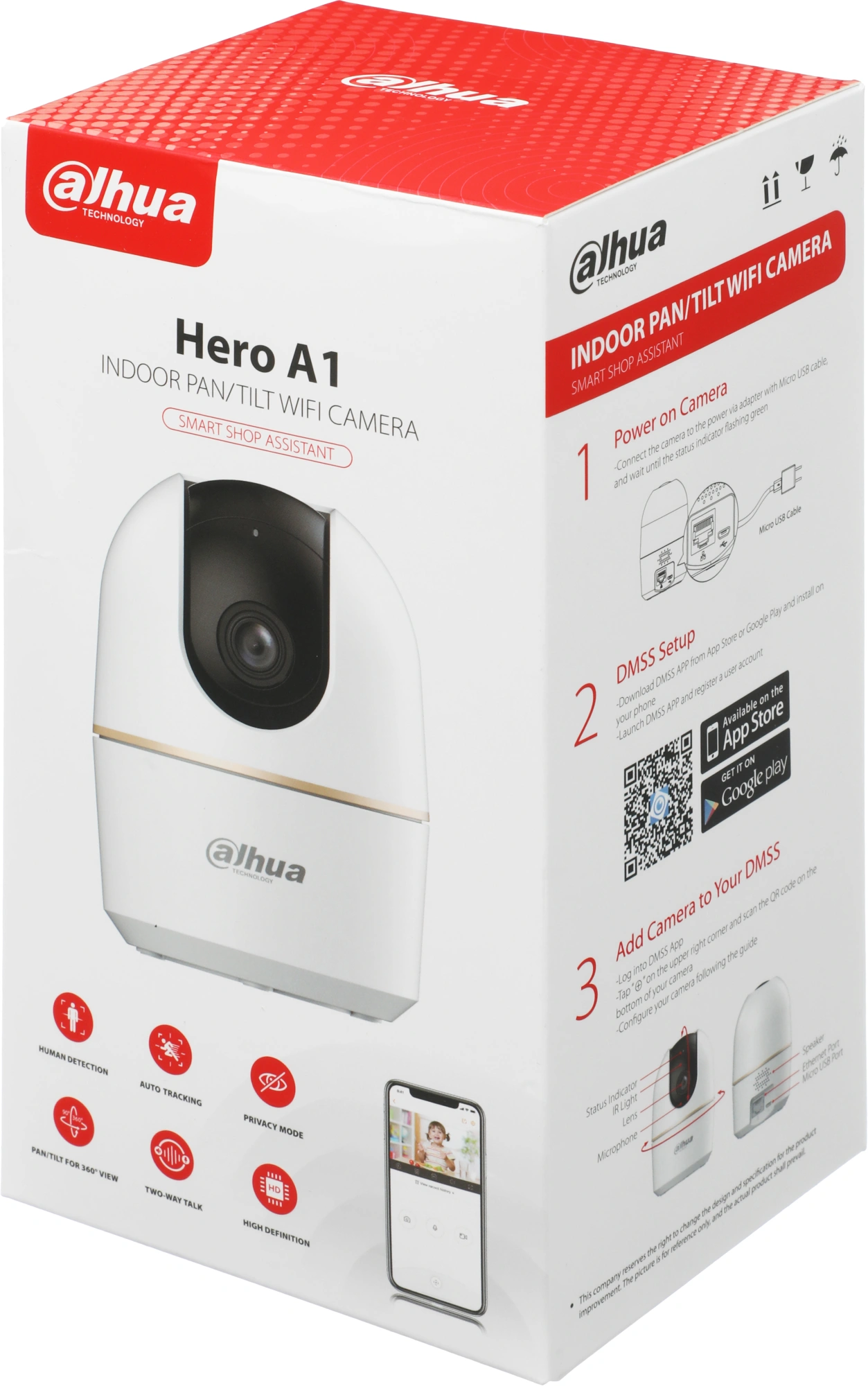 Камера видеонаблюдения IP Dahua DH-IPC-H3AP-0360B Wi-Fi 3.6-3.6мм цв. корп.:белый (DH-H3A) — миниатюра 3