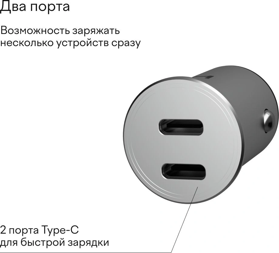 Автомобильное зар./устр. Magssory cch002 45W 3A+2.25A (PD+QC+AFC) USB Type-C универсальное темно-серый — миниатюра 7