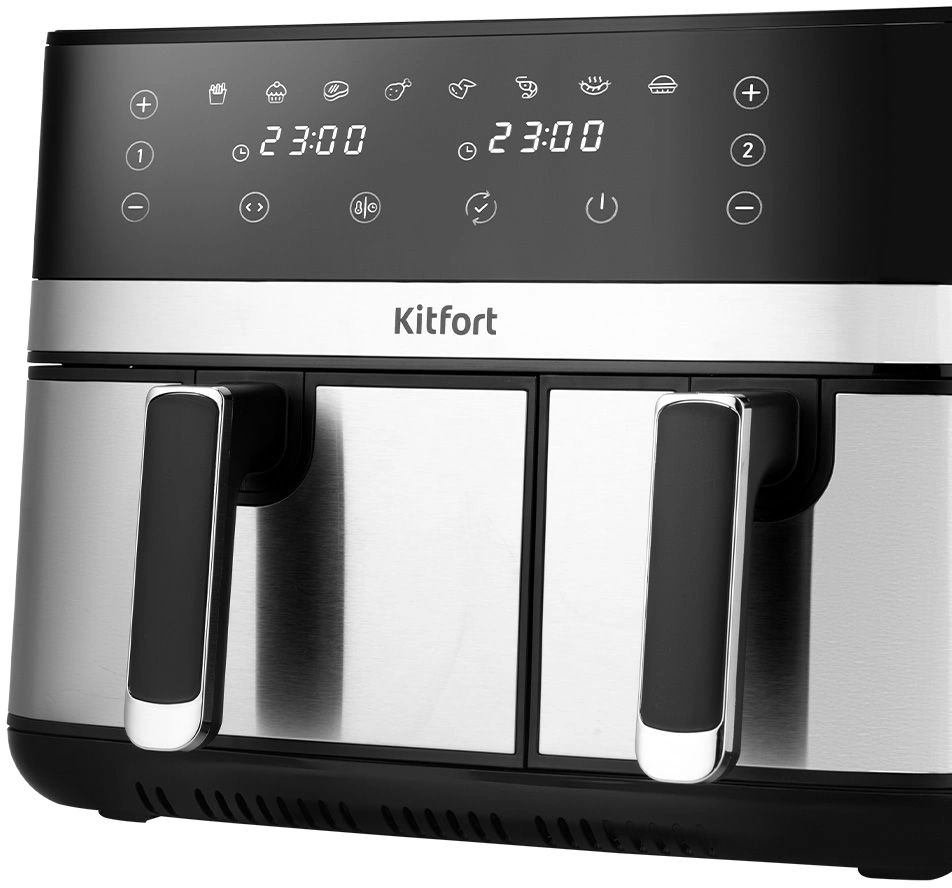 Аэрогриль Kitfort КТ-2261 8.2л 2700Вт черный/серебристый — миниатюра 3