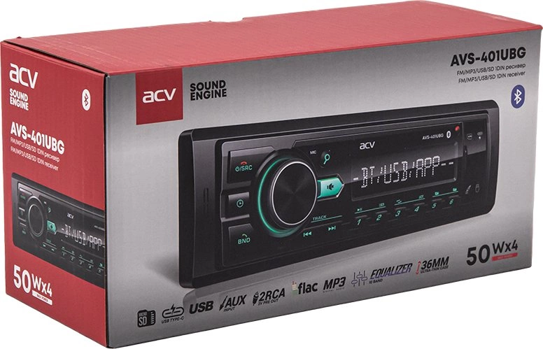 Автомагнитола ACV AVS-401UBG 1DIN 4x50Вт v5.0 USB 2.0 AUX 1.3" 2 RDS (43342) — миниатюра 9