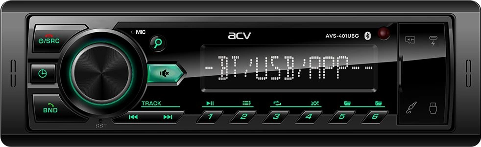 Автомагнитола ACV AVS-401UBG 1DIN 4x50Вт v5.0 USB 2.0 AUX 1.3" 2 RDS (43342)