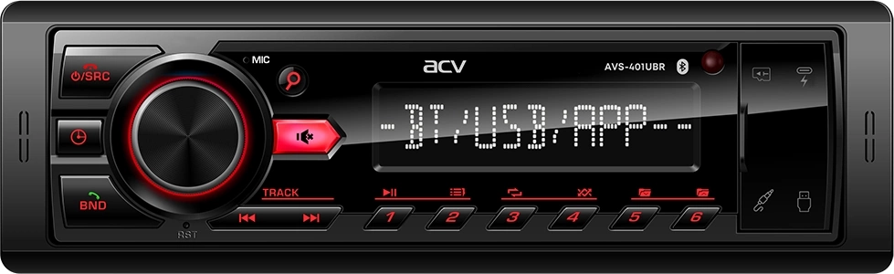 Автомагнитола ACV AVS-401UBR 1DIN 4x50Вт v5.0 AUX 1.3" 2 (43341)