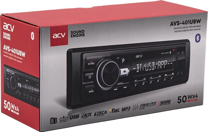 Автомагнитола ACV AVS-401UBW 1DIN 4x50Вт v5.0 USB 2.0 AUX 1.3" 2 RDS (43343) — миниатюра 9