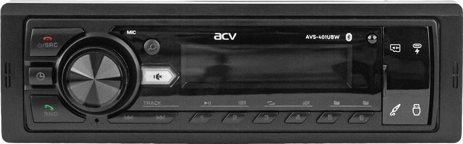 Автомагнитола ACV AVS-401UBW 1DIN 4x50Вт v5.0 USB 2.0 AUX 1.3" 2 RDS (43343) — миниатюра 2
