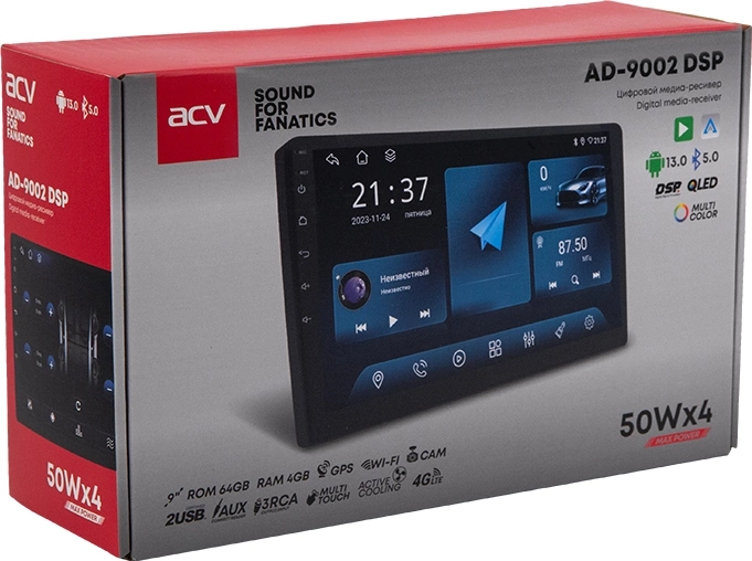 Автомагнитола ACV AD-9002 DSP 2DIN 4x50Вт v5.0 USB 2.0 AUX 4096Mb DSP Android 13 9" WiFi 4G 2.5 RDS (43224) — миниатюра 8